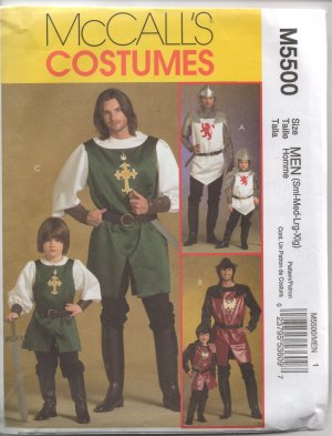 MCCALLS M5500 COSTUME PATTERN - MEN'S ADLT  KNIGHT, PRINCE AND  SAMURAI
