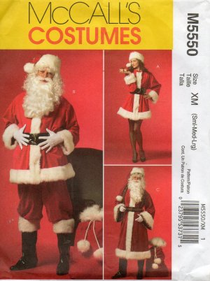 MCCALLS M5550 CRAFT MISSES - MENS SANTA COSTUMES AND BAG