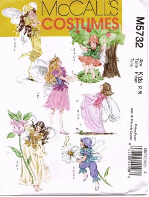 MCCALLS M5732 COSTUME PATTERN  - GIRLS FAIRY SZ 3-8