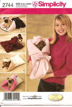 SIMPLICITY 2744 SEWING PATTERN FOR PET ACCESSORIES