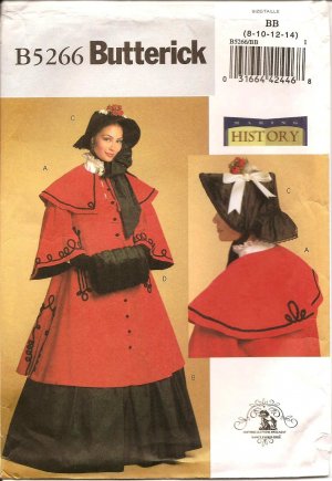 BUTTERICK B5266 MISSES COSTUMES- HISTORICAL Costume  SZ 8-14