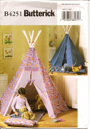 Butterick B4251 Craft  Pattern Tepee & Mat