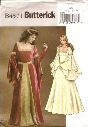 BUTTERICK B4571 MISSES COSTUMES- Renaissance Costume Festival SZ 6-12