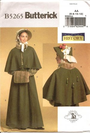 BUTTERICK B5265 MISSES COSTUMES- Early 29th Century Costume SZ 6,8,10,12