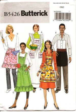 BUTTERICK  B5426 CRAFT PATTERN - MISSES' /MENS APRONS