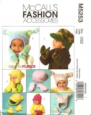 McCalls M5253 INFANTS' AND TODDLERS' HATS AND MITTENS