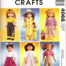 MCCALLS 4066 CRAFT PATTERN- 18 inch DOLL CLOTHES