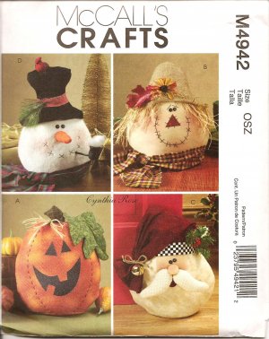 MCCALLS M4942 CRAFT PATTERN- SEASONAL DECORATIONS