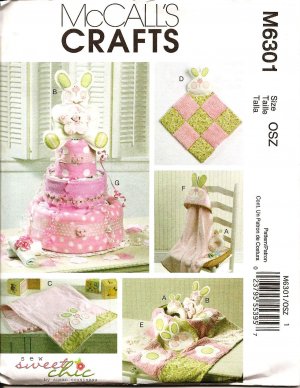 MCCALLS M6301 CRAFT PATTERN- BABY NURSERY ITEMS