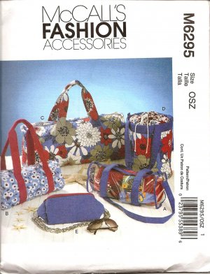 MCCALLS M6295 SEWING PATTERN FOR ACCESSORIES - DUFFELS & FANNY PACK