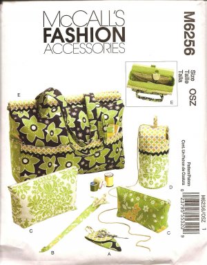 MCCALLS M6256 CRAFT PATTERN- PROJECT TOTE, ORIGANIZER, KINTTING NEEDLE, SCISSOR CASES & YARN HOLDER