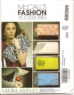 MCCALLS M6089 SEWING PATTERN FOR FASHION ACCESSORIES - CLUTCH BAGS