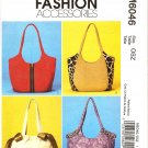 MCCALLS M6046 SEWING PATTERN FOR FASHION ACCESSORIES - HANDBAGS