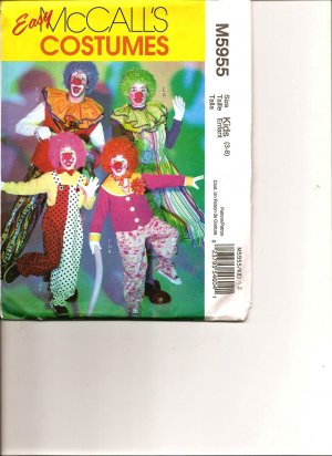 MCCALLS M5955 PATTERN FOR MISSES', MEN'S, CHILD'S' BOY'S AND GIRLS' CLOWN COSTUME kids SZ 3-8