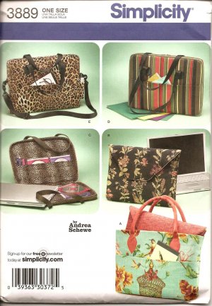 Simplicity 3889 SEWING PATTERN FASHION ACCESSORIES - Laptop Computer Bags