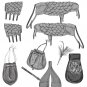 BUTTERICK B5580 SWORD HOLDER, BAGS, POUCH, BRACERS, SHOULDER COVERS AND FEATHER PIN