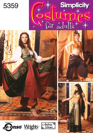 SIMPLICITY 5359 SEWING PATTERN FOR MISSES COSTUME- BELLY DANCER SIZE 6,8,10,12
