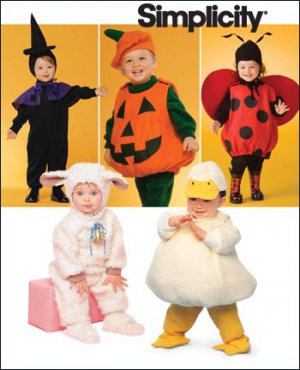 SIMPLICITY 2788 TODDLERS COSTUME-Witch, Pumpkin, Ladybug, Lamb and Duck Costumes