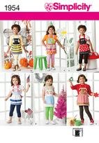 SIMPLICITY 1954 Child's costume aprons -holiday fashion accessories, in three sizes S, M & L