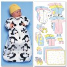 BUTTERICK B5583 Infants' Bunting, Jumpsuit, Shirt, Diaper Cover, ETC...
