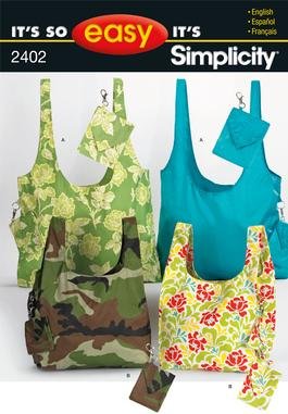 SIMPLICITY 2402 CRAFT SEWING PATTERN FOR FASHION ACCESSORIES - Shopping totes