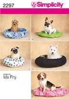 SIMPLICITY 2297 CRAFT SEWING PATTERN FOR PET BEDS 2 STYLES, 4 SIZES-