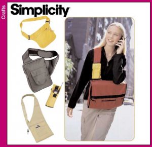 SIMPLICITY 9000 PATTERN FOR  FASHION ACCESSORIES - CELL PHONE HOLDER & BAGS