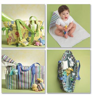 Butterick B5005 Diaper Bag, Changing Pad and Pacifier Case