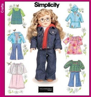 SIMPLICITY 7083 Sewing Pattern for Wardrobe for 18" Inch Dolls