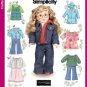 SIMPLICITY 7083 Sewing Pattern for Wardrobe for 18" Inch Dolls