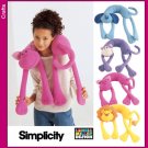 SIMPLICITY 5310 Sewing Pattern for Neck Pillows - Monkey, Dog, Cat and Lion