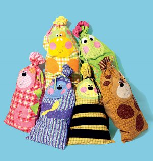 MCCALLS M6574 CRAFT PATTERN FOR - SACK- DOG, COW, BEE, CAT MONKEY