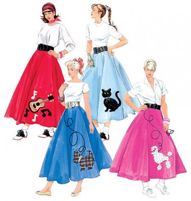 McCalls M5681 SEWING PATTERN FOR MISSES COSTUME-Retro 50s Poodle Skirt SIZE: 8-16