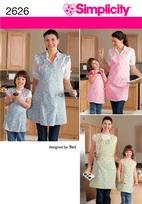 SIMPLICITY 2626 SEWING PATTERN FOR MISSES' & CHILD'S APRONS