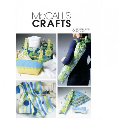 MCCALLS M6372 PATTERN FOR Quilt, Cushion In 3 Sizes, Mat Carrier, Basket In 2 Sizes and Neck Roll