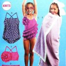 MCCALLLS M6729 Toddlers'/Children's Swimsuits and Cover-Up SZ 1-2-3