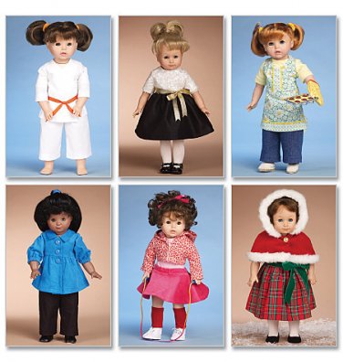 MCCALLS M6006 CRAFT SEWING PATTERN FOR 18" DOLL CLOTHES
