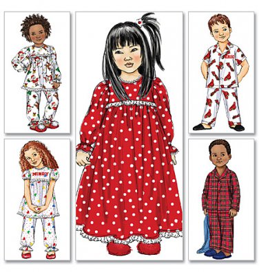 BUTTERICK B4647 Sewing Pattern for Toddlers'/Children's Nightgown, Pajama
