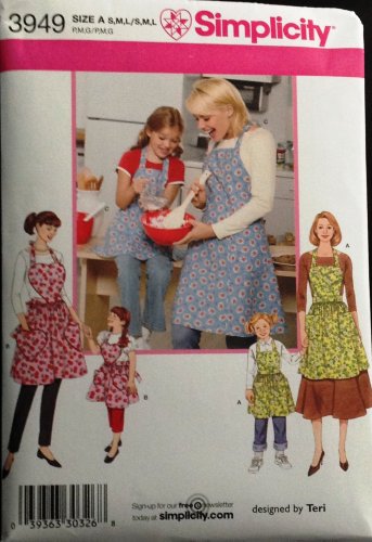 SIMPLICITY 3949 SEWING PATTERN FOR  MISSES' & CHILDS' APRONS