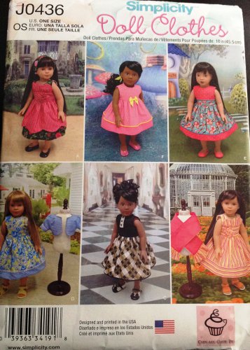 SIMPLICITY J0436 / 1220 Sewing Pattern for  18" Doll Clothes