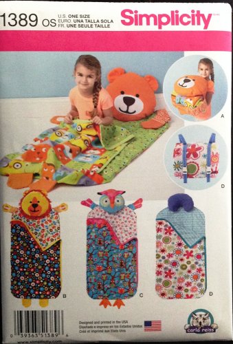 Simplicity 1389 Child's Nap Pack Pattern Bear Lion Owl or neck pillow - uncut -