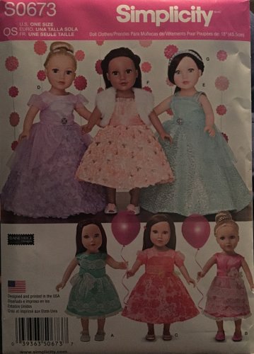 SIMPLICITY J0673 Sewing Pattern for 18" Doll Clothes