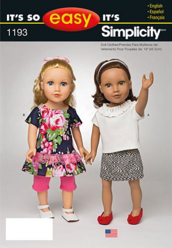 Simplicity 1193 Craft Sewing Pattern for 18&acirc;�� Doll Clothes-It's So Easy!