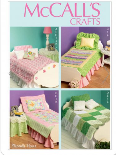MCCALL'S M6718 PATTERN FOR BEDROOM FURNITURE AND BED LINENS FOR 18 INCH DOLL