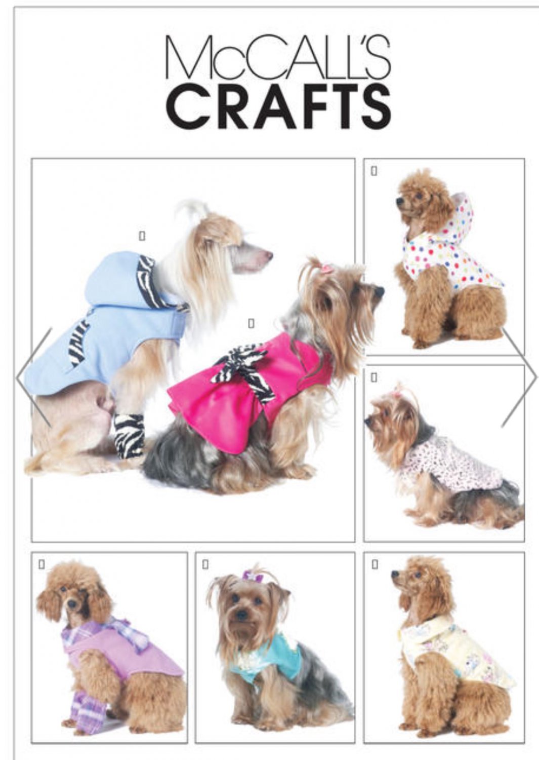 MCCALLS M6218 CRAFT SEWING PATTERN FOR PET CLOTHES FOR SM, MED & LRG DOGS
