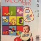 MCCALL'S M7172 CRAFT PATTERN FOR BIB, QUILT AND BUG APPLIQUES SIZE NB