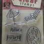 Studio G  Lot of 4 Clear Stamps pkgs - Vacation, Grilling, Tropical Island and Camping