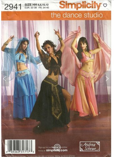 SIMPLICITY 2941 SEWING PATTERN FOR MISSES COSTUME- BELLY DANCER SZ 6-12