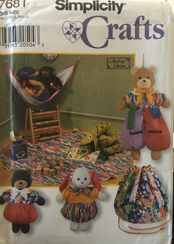 SIMPLICITY 7681  CRAFT PAJAMA BAG, LAUNDRY BAG, DRAWSTRING TOY BAG & TOY HAMMOCK