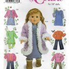 SIMPLICITY 4786 Sewing Pattern for a Wardrobe for 18 Inch Dolls